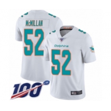Men's Miami Dolphins #52 Raekwon McMillan White Vapor Untouchable Limited Player 100th Season Football Jersey