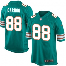 Men's Nike Miami Dolphins #88 Leonte Carroo Game Aqua Green Alternate NFL Jersey