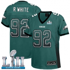 Women's Nike Philadelphia Eagles #92 Reggie White Elite Midnight Green Drift Fashion Super Bowl LII NFL Jersey