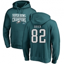 Nike Philadelphia Eagles #82 Mike Quick Green Super Bowl LII Champions Pullover Hoodie