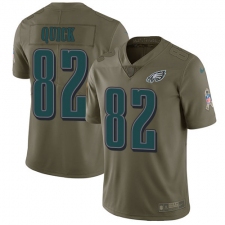 Youth Nike Philadelphia Eagles #82 Mike Quick Limited Olive 2017 Salute to Service NFL Jersey
