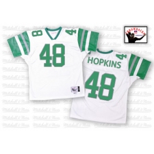 Mitchell And Ness Philadelphia Eagles #48 Wes Hopkins White Authentic Throwback NFL Jersey