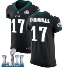 Men's Nike Philadelphia Eagles #17 Harold Carmichael Black Vapor Untouchable Elite Player Super Bowl LII NFL Jersey