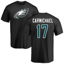 Nike Philadelphia Eagles #17 Harold Carmichael Black Name & Number Logo T-Shirt