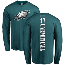 Nike Philadelphia Eagles #17 Harold Carmichael Green Backer Long Sleeve T-Shirt