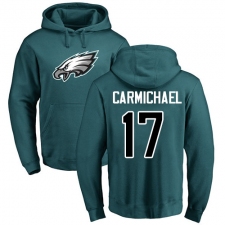 Nike Philadelphia Eagles #17 Harold Carmichael Green Name & Number Logo Pullover Hoodie