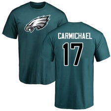 Nike Philadelphia Eagles #17 Harold Carmichael Green Name & Number Logo T-Shirt