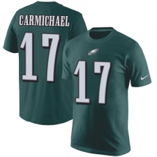 Nike Philadelphia Eagles #17 Harold Carmichael Green Rush Pride Name & Number T-Shirt