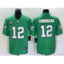 Men's Nike Philadelphia Eagles #12 Randall Cunningham Green C 2023 Vapor Limited Throwback Jersey