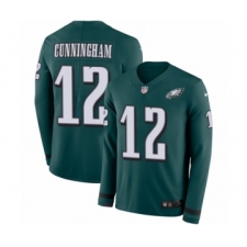 Youth Nike Philadelphia Eagles #12 Randall Cunningham Limited Green Therma Long Sleeve NFL Jersey