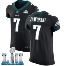 Men's Nike Philadelphia Eagles #7 Ron Jaworski Black Vapor Untouchable Elite Player Super Bowl LII NFL Jersey