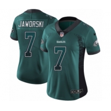 Women's Nike Philadelphia Eagles #7 Ron Jaworski Limited Green Rush Drift Fashion NFL Jersey