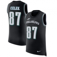 Men's Nike Philadelphia Eagles #87 Brent Celek Limited Black Rush Player Name & Number Tank Top NFL Jersey