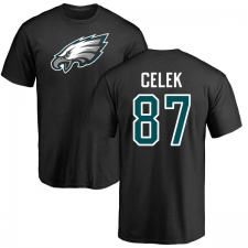 Nike Philadelphia Eagles #87 Brent Celek Black Name & Number Logo T-Shirt