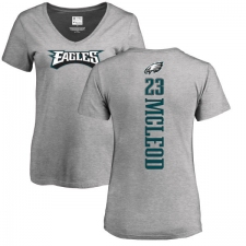 Women's Nike Philadelphia Eagles #23 Rodney McLeod Ash Backer V-Neck T-Shirt
