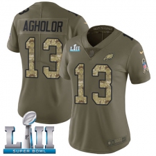 Women's Nike Philadelphia Eagles #13 Nelson Agholor Limited Olive/Camo 2017 Salute to Service Super Bowl LII NFL Jersey
