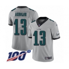Youth Philadelphia Eagles #13 Nelson Agholor Limited Silver Inverted Legend 100th Season Football Jersey