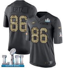 Men's Nike Philadelphia Eagles #86 Zach Ertz Limited Black 2016 Salute to Service Super Bowl LII NFL Jersey