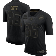 Men's Philadelphia Eagles #86 Zach Ertz Black Nike 2020 Salute To Service Limited Jersey