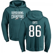 Nike Philadelphia Eagles #86 Zach Ertz Green Super Bowl LII Champions Pullover Hoodie