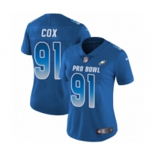 Women's Nike Philadelphia Eagles #91 Fletcher Cox Limited Royal Blue NFC 2019 Pro Bowl NFL Jersey