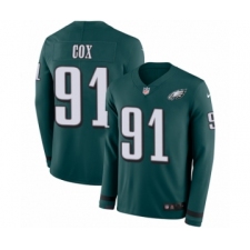 Youth Nike Philadelphia Eagles #91 Fletcher Cox Limited Green Therma Long Sleeve NFL Jersey