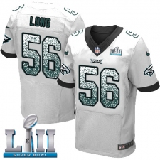 Men's Nike Philadelphia Eagles #56 Chris Long White Road Drift Fashion Super Bowl LII NFL Jersey