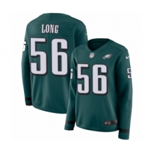 Women's Nike Philadelphia Eagles #56 Chris Long Limited Green Therma Long Sleeve NFL Jersey