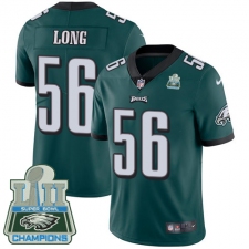 Youth Nike Philadelphia Eagles #56 Chris Long Midnight Green Team Color Vapor Untouchable Limited Player Super Bowl LII Champions NFL Jersey