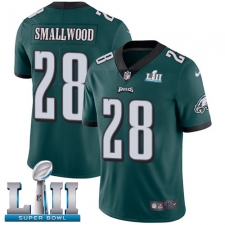 Men's Nike Philadelphia Eagles #28 Wendell Smallwood Midnight Green Team Color Vapor Untouchable Limited Player Super Bowl LII NFL Jersey