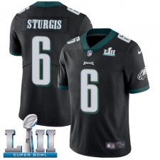 Men's Nike Philadelphia Eagles #6 Caleb Sturgis Black Alternate Vapor Untouchable Limited Player Super Bowl LII NFL Jersey