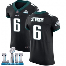 Men's Nike Philadelphia Eagles #6 Caleb Sturgis Black Vapor Untouchable Elite Player Super Bowl LII NFL Jersey