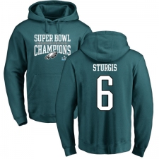 Nike Philadelphia Eagles #6 Caleb Sturgis Green Super Bowl LII Champions Pullover Hoodie