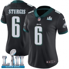 Women's Nike Philadelphia Eagles #6 Caleb Sturgis Black Alternate Vapor Untouchable Limited Player Super Bowl LII NFL Jersey
