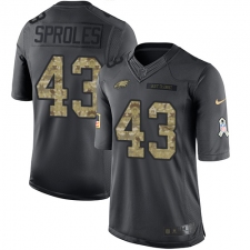 Men's Nike Philadelphia Eagles #43 Darren Sproles Limited Black 2016 Salute to Service NFL Jersey