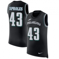 Men's Nike Philadelphia Eagles #43 Darren Sproles Limited Black Rush Player Name & Number Tank Top NFL Jersey