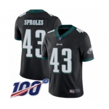 Men's Philadelphia Eagles #43 Darren Sproles Black Alternate Vapor Untouchable Limited Player 100th Season Football Jersey