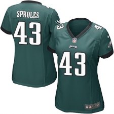 Women's Nike Philadelphia Eagles #43 Darren Sproles Game Midnight Green Team Color NFL Jersey