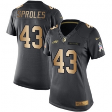 Women's Nike Philadelphia Eagles #43 Darren Sproles Limited Black/Gold Salute to Service NFL Jersey
