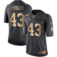 Youth Nike Philadelphia Eagles #43 Darren Sproles Limited Black/Gold Salute to Service NFL Jersey