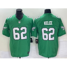 Men's Nike Philadelphia Eagles #62 Jason Kelce Green 2023 F.U.S.E. Vapor Limited Throwback Stitched Football Jersey