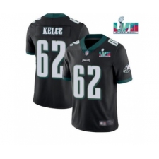 Men's Philadelphia Eagles #62 Jason Kelce Black Super Bowl LVII Patch Vapor Untouchable Limited Stitched Jersey