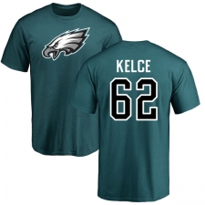 Nike Philadelphia Eagles #62 Jason Kelce Green Name & Number Logo T-Shirt