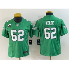 Women's Nike Philadelphia Eagles #62 Jason Kelce Green 2023 F.U.S.E. Vapor Untouchable C Stitched Football Jersey