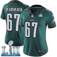 Women's Nike Philadelphia Eagles #67 Chance Warmack Midnight Green Team Color Vapor Untouchable Limited Player Super Bowl LII NFL Jersey