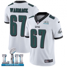 Youth Nike Philadelphia Eagles #67 Chance Warmack White Vapor Untouchable Limited Player Super Bowl LII NFL Jersey