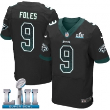 Men's Nike Philadelphia Eagles #9 Nick Foles Black Alternate Drift Fashion Super Bowl LII NFL Jersey
