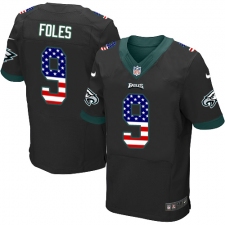 Men's Nike Philadelphia Eagles #9 Nick Foles Black Alternate USA Flag Fashion NFL Jersey