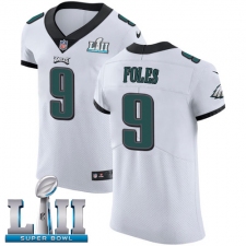 Men's Nike Philadelphia Eagles #9 Nick Foles White Vapor Untouchable Elite Player Super Bowl LII NFL Jersey