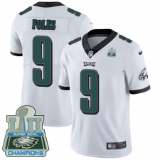 Youth Nike Philadelphia Eagles #9 Nick Foles White Vapor Untouchable Limited Player Super Bowl LII Champions NFL Jersey